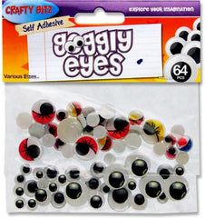 Crafty Bitz Assorted Self Adhesive Googly Eyes - 64-Arts & Crafts-Art Materials, Arts & Crafts, Baby Arts & Crafts, Crafty Bitz Craft Supplies, Early Arts & Crafts, Primary Arts & Crafts, Seasons, Spring, Stock-Learning SPACE