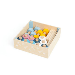 Crate of Wooden Nuts and Bolts-Bigjigs Toys, Eco Friendly, Engineering & Construction, S.T.E.M, Strength & Co-Ordination, Wooden Toys-Learning SPACE