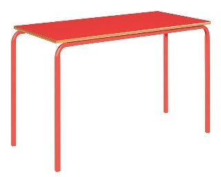 Crushed Bent Table: Colour Collection-Classroom Furniture, Classroom Table, Metalliform, Table-1100x550-46cm (3-4 Years)-Red-Learning SPACE