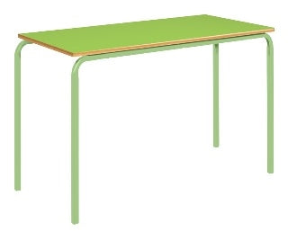 Crushed Bent Table: Colour Collection-Classroom Furniture, Classroom Table, Metalliform, Table-1100x550-46cm (3-4 Years)-Tangy Green-Learning SPACE