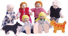 Doll Family-Bigjigs Toys, Dolls & Doll Houses, Gifts For 2-3 Years Old, Imaginative Play, Small World, Stock-Learning SPACE