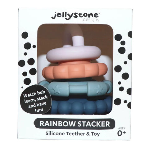 Rainbow Stacker & Teether - Earth-Baby & Toddler Gifts, Chewing, Halilit Toys, Oral Motor & Chewing Skills, Stacking Toys & Sorting Toys-Learning SPACE