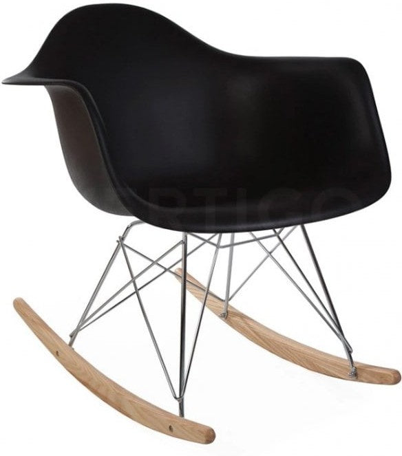 Eames Style Rocking Arm Chair-Calming and Relaxation, Helps With, Matrix Group, Movement Chairs & Accessories, Nurture Room, Seating, Sensory Room Furniture-Black-Learning SPACE