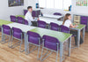 Elite Height Adjustable Table - Semi-Circular-Classroom Table, Height Adjustable, Metalliform, Table-Slate Grey-Learning SPACE