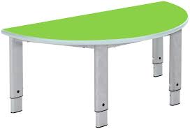 Elite Height Adjustable Table - Semi-Circular-Classroom Table, Height Adjustable, Metalliform, Table-Tangy Green-Learning SPACE