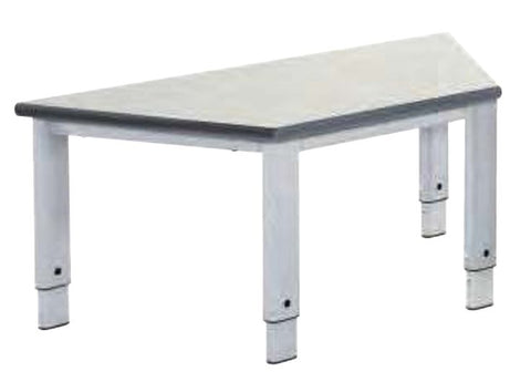 Elite Height Adjustable Table - Trapezoidal-Classroom Table, Height Adjustable, Metalliform, Table-Grey Speckle-Learning SPACE