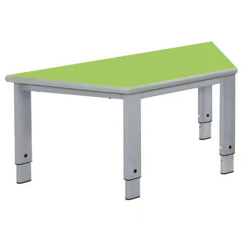 Elite Height Adjustable Table - Trapezoidal-Classroom Table, Height Adjustable, Metalliform, Table-Tangy Green-Learning SPACE