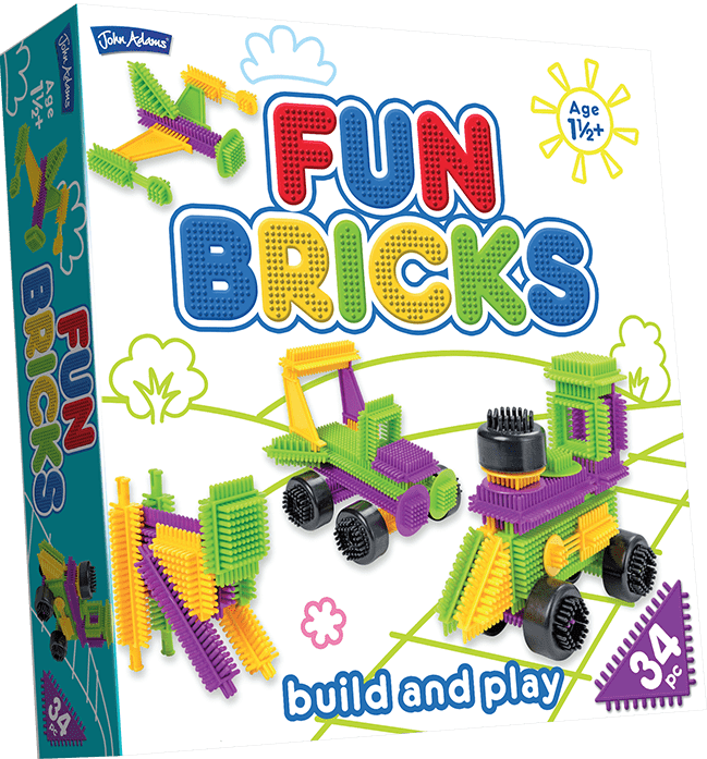 Fun Bricks 34 Piece Set-Building Blocks, Engineering & Construction, Fine Motor Skills-Learning SPACE