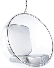 Hanging Clear Bubble Chair-Full Size Seating, Matrix Group, Movement Chairs & Accessories, Seating, Sensory Room Furniture-Silver-Learning SPACE