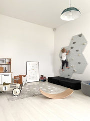 Hexagonal Indoor Climbing Wall - Black & White-Additional Need, Gross Motor and Balance Skills, Helps With, Sensory Climbing Equipment, Strength & Co-Ordination-Learning SPACE