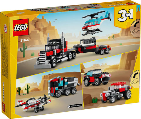 LEGO® Creator Flatbed Truck with Helicopter toy-Building Blocks, Cars & Transport, Fine Motor Skills, LEGO®-Learning SPACE