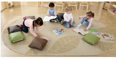 Leaf Carpet-Cosy Direct, Neutral Colour, Oval, Plain Carpet, Rugs-Learning SPACE
