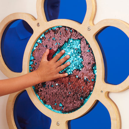 Mark Making Sequin Mirror and Daisy Frames-AllSensory, Calming and Relaxation, Helps With, Matrix Group, Nature Sensory Room, Sensory Mirrors, Sensory Seeking, Sensory Wall Panels & Accessories, Strength & Co-Ordination, TTS Toys-Learning SPACE