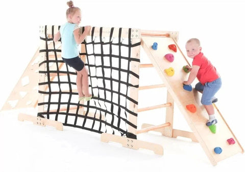 Medium Wooden Climb System-Additional Need, Balancing Equipment, Exercise, Gross Motor and Balance Skills, Helps With, Movement Breaks, Outdoor Climbing Frames, Sensory Climbing Equipment, Stock-Learning SPACE