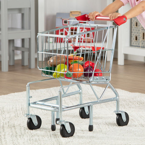 Metal Shopping Trolley-Baby Walker, Gifts For 2-3 Years Old, Imaginative Play, Kitchens & Shops & School, Pretend play, Stock, Storage, Trolleys-Learning SPACE