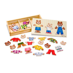 Mix 'n Match Wooden Bear Family Dress-Up Puzzle-13-99 Piece Jigsaw, Dress Up Costumes & Masks, Imaginative Play, Maths, Primary Maths, Shape & Space & Measure, Sound. Peg & Inset Puzzles, Wooden Toys-Learning SPACE