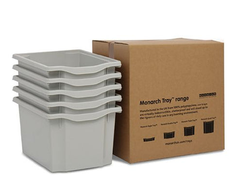 Monarch Trays Multi Packs-Monarch UK, Trays-Triple (5 Pack)-Light Grey-Learning SPACE