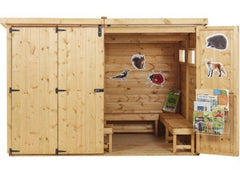 NatureNook Explorer's Hub - Closed Curriculum Forest Cabin-Cosy Direct, Forest School & Outdoor Garden Equipment, Nooks dens & Reading Areas, Outdoor Classroom, Reading Area-Learning SPACE