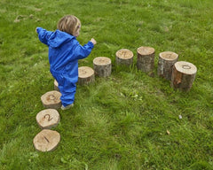 Number Logs Height Sorted (10Pk)-Balancing Equipment, Cosy Direct, Forest School & Outdoor Garden Equipment, Gross Motor and Balance Skills, Proprioceptive-Learning SPACE