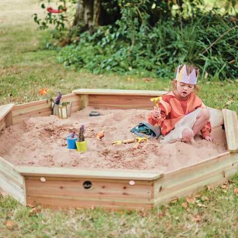 Plum® Giant Wooden Sand Pit [Natural]-Eco Friendly, Messy Play, Outdoor Sand & Water Play, Playground Equipment, Plum Play, Sand, Sand & Water, Sand Pit, Seasons, Stock, Summer-Learning SPACE