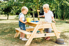 Plum® Surfside Sand & Water Table [Natural]-Children's Wooden Seating, Eco Friendly, Forest School & Outdoor Garden Equipment, Messy Play, Nature Learning Environment, Outdoor Furniture, Outdoor Sand & Water Play, Picnic Table, Plum Play, S.T.E.M, Sand, Sand & Water, Science Activities, Seating, Table, Wooden Table-Learning SPACE