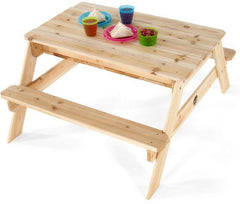 Plum® Wooden Sand & Picnic Table [Natural]-Children's Wooden Seating, Eco Friendly, Messy Play, Outdoor Furniture, Outdoor Sand & Water Play, Picnic Table, Plum Play, Sand, Sand & Water, Sand Pit, Seating, Stock, Table, Toddler Seating, Wooden Table-Learning SPACE