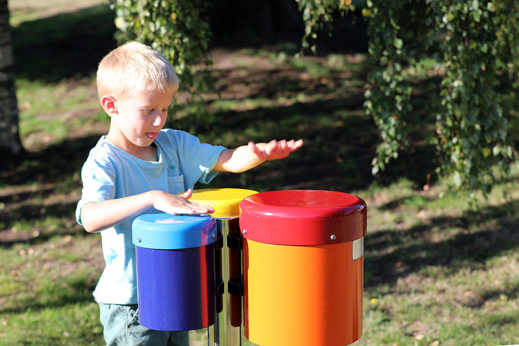 Rainbow Bongos - Sensory Garden Musical Instruments-Drums, Matrix Group, Music, Outdoor Musical Instruments, Primary Music, Sound, Strength & Co-Ordination-Ground-Learning SPACE