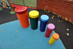 Rainbow Sambas - Sensory Garden Musical Instruments-Drums, Matrix Group, Music, Outdoor Musical Instruments, Playground Equipment, Primary Music, Sensory Garden-Ground Fixed-Learning SPACE