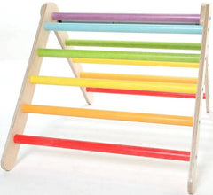 Rainbow Wooden Triangle Pickler Style Climbing Frame-Additional Need, Baby Climbing Frame, Balancing Equipment, Gross Motor and Balance Skills, Helps With, Matrix Group, Outdoor Climbing Frames, Seasons, Sensory Climbing Equipment, Summer-Learning SPACE