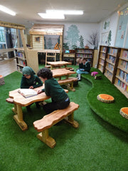 Rustic Wood Bench Seating-Children's Wooden Seating, Forest School & Outdoor Garden Equipment, Nature Learning Environment, Seating, Stock-Learning SPACE