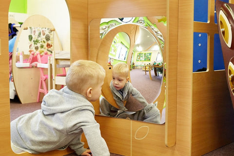 Sensory Mirror - With Single Dome - Large - 490mm-AllSensory, Baby Sensory Toys, Early Years Sensory Play, Outdoor Mirrors, Sensory Garden, Sensory Mirrors, Stock, TickiT-Learning SPACE