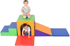 Soft Play Mountain Tunnel and Slide-AllSensory, Baby Sensory Toys, Baby Soft Play and Mirrors, Down Syndrome, Playmats & Baby Gyms, Soft Play Sets, Stock-Multi-Coloured-Learning SPACE