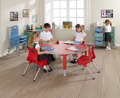 Start Right Height Adjustable Table - Circular-Classroom Furniture, Classroom Table, Height Adjustable, Metalliform, Table-Learning SPACE