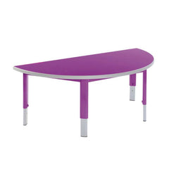 Start Right Height Adjustable Table - Semi-Circular-Classroom Furniture, Classroom Table, Height Adjustable, Metalliform, Table-Purple-Learning SPACE