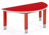 Start Right Height Adjustable Table - Semi-Circular-Classroom Furniture, Classroom Table, Height Adjustable, Metalliform, Table-Red-Learning SPACE