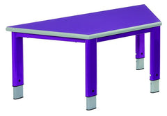 Start Right Height Adjustable Table - Trapezoidal-Classroom Furniture, Classroom Table, Height Adjustable, Metalliform, Table-Blue-Learning SPACE