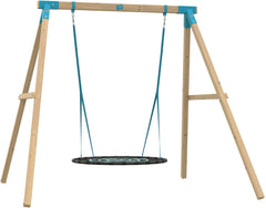 TP Kingswood Double Swing Square Wood Set with Giant Nest-Additional Need, Gross Motor and Balance Skills, Helps With, Outdoor Swings, Playground Equipment, TP Toys-Learning SPACE