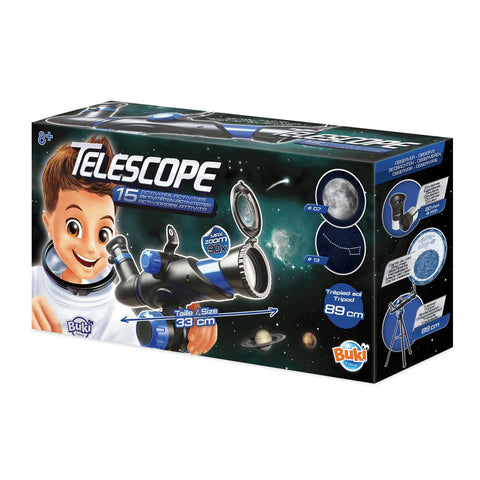 Buki France Telescope with Optical Glass & 15 Activities-Gifts for 8+, Halilit Toys, Science, Science Activities-Learning SPACE
