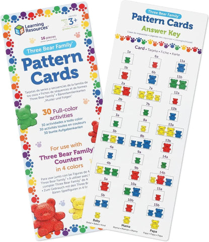 Three Bear Family Pattern Cards-Addition & Subtraction, Counting Numbers & Colour, Early Years Maths, Learning Resources, Maths, Memory Pattern & Sequencing, Primary Maths, S.T.E.M, Stock-Learning SPACE