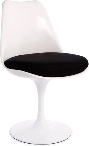 Tulip Eero Saarinen Style Side Chair-Matrix Group, Movement Chairs & Accessories, Seating, Sensory Room Furniture-White & Black-Learning SPACE
