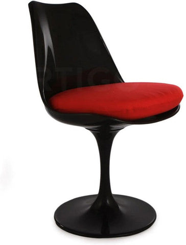 Tulip Eero Saarinen Style Side Chair-Matrix Group, Movement Chairs & Accessories, Nurture Room, Seating, Sensory Room Furniture-Black & Red-Learning SPACE