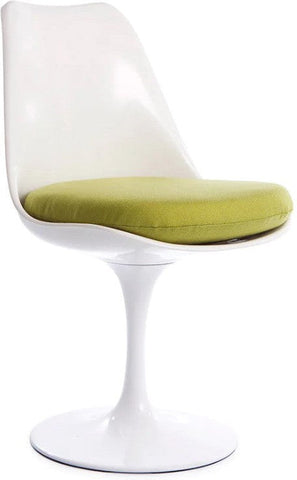 Tulip Eero Saarinen Style Side Chair-Matrix Group, Movement Chairs & Accessories, Seating, Sensory Room Furniture-White & Green-Learning SPACE
