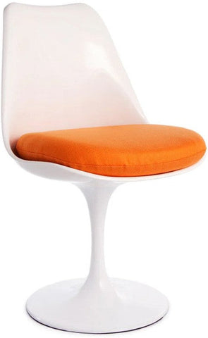 Tulip Eero Saarinen Style Side Chair-Matrix Group, Movement Chairs & Accessories, Seating, Sensory Room Furniture-White & Orange-Learning SPACE