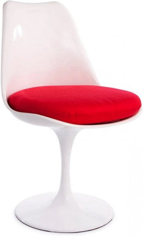 Tulip Eero Saarinen Style Side Chair-Matrix Group, Movement Chairs & Accessories, Nurture Room, Seating, Sensory Room Furniture-White & Red-Learning SPACE
