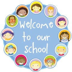 Welcome to Our School - Faces Circle Sign-Back To School, Calmer Classrooms, Classroom Displays, Helps With, Inspirational Playgrounds, Playground Wall Art & Signs, Seasons, Stock-Learning SPACE