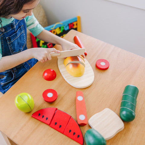 Wooden Cutting Food - Play Food-Fractions Decimals & Percentages, Imaginative Play, Kitchens & Shops & School, Maths, Play Food, Primary Maths, Stock, Wooden Toys-Learning SPACE