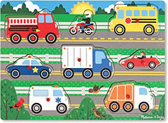 Wooden Peg Puzzle - Vehicles-Baby Wooden Toys, Sound. Peg & Inset Puzzles, Stock-Learning SPACE