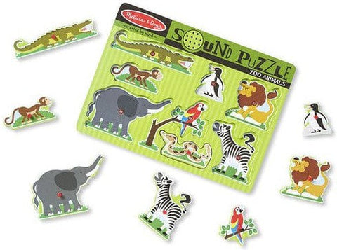 Zoo Animals Sound Puzzle - 8 Pieces-Sound. Peg & Inset Puzzles, Stock-Learning SPACE