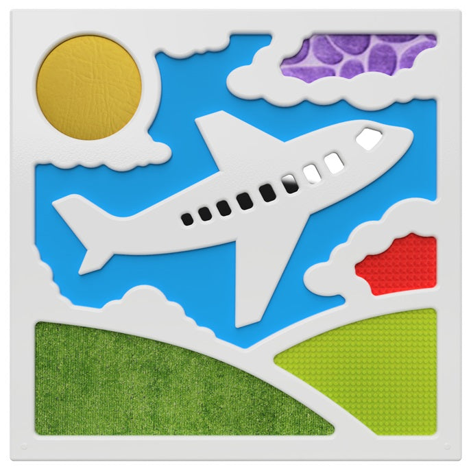 Airplane Tactile Board-Cars & Transport, Sensory Wall Panels & Accessories-Learning SPACE