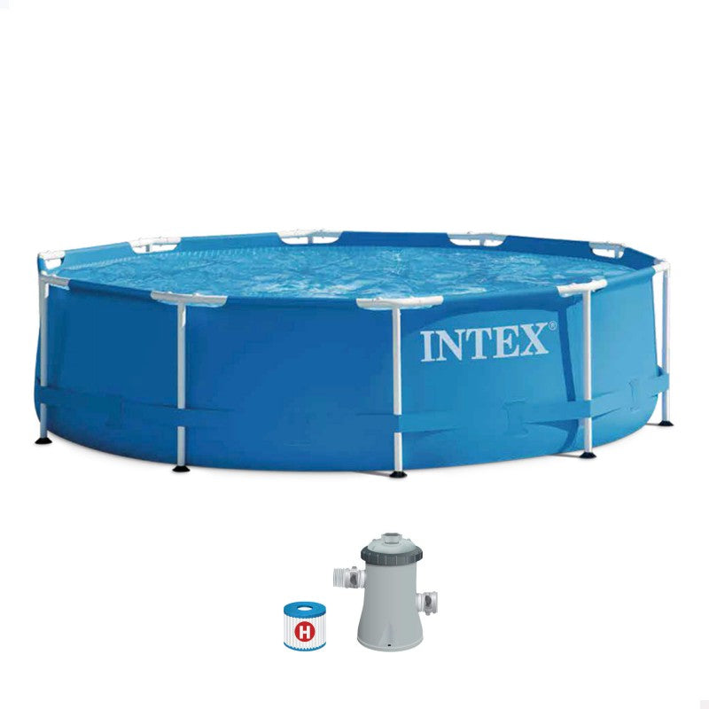 10' x 30" Metal Frame Pool Set-Intex, Seasons, Stock, Summer, Swimming Pools-Learning SPACE